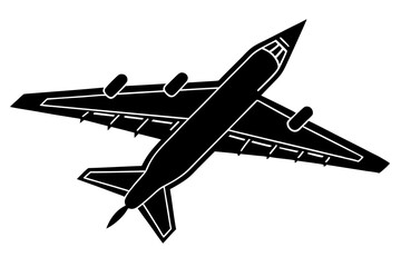 Silhouette Vector Art Illustration of Commercial Jet Plane Icon