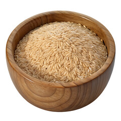 Wooden Bowl Filled with Orzo Pasta Close Up Studio Shot on Transparent Background close studio shot wooden bowl filled orzo pasta The transparent background valuable