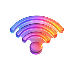 Wifi Icon Colorful Illustration Isolated Creative Signal Technology Design on transparent background