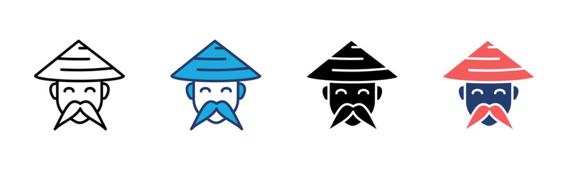 Chinese Man icon sheet multiple style collection