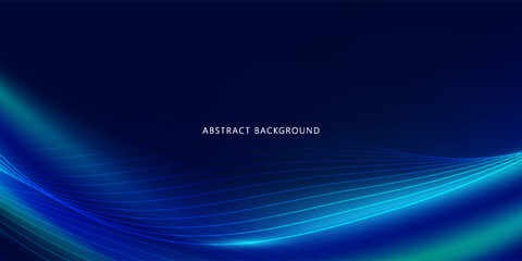 Blue-green gradient studio room, abstract background pattern, walls and floor reflect neon lights, dark tones and feel speed of digital technology connected blue-green background.