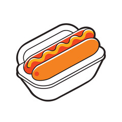 Hot Dog Vector Illustration Isolated on White Background