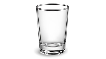 Empty clear glass tumbler isolated on white background clean drinkware still life photography close up minimalist style