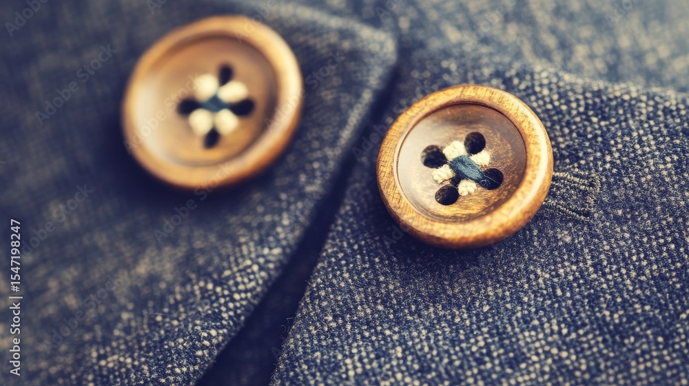 Poster intricate details are visible in this close-up of fabric featuring buttons and a textured pattern