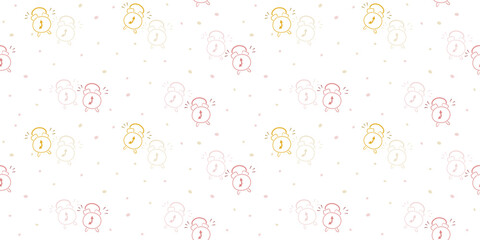 colors doodle alarm clock seamless pattern background