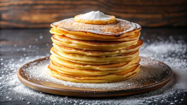 Fluffy layers of a traditional Kosovan flija pancake stacked on top of each other