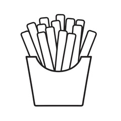 French fries vector, potato fries  icon on white background. Fast food  illustration.