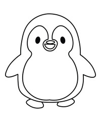 Line Art Penguin Vector