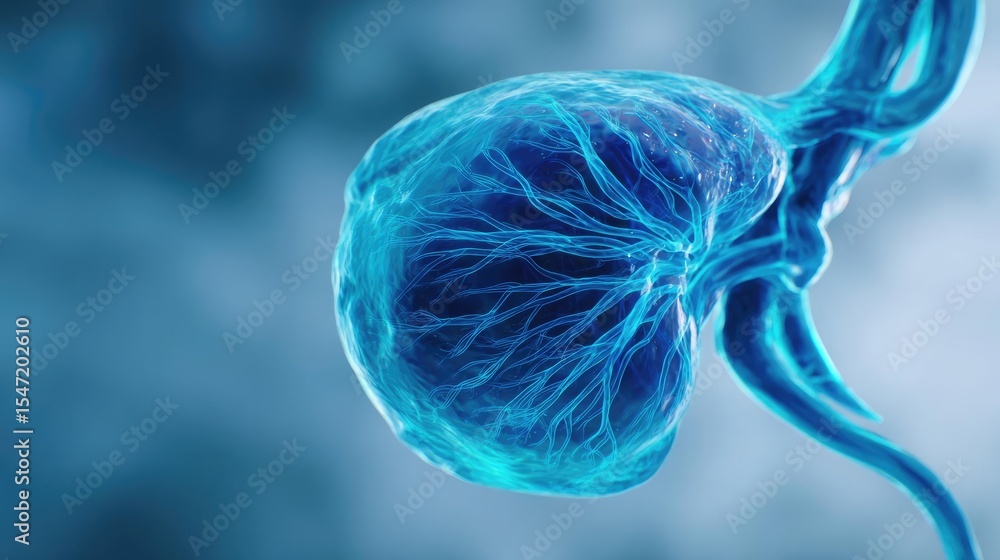 Poster bile flow disruption with gallbladder function decline concept. a detailed depiction of a stylized b