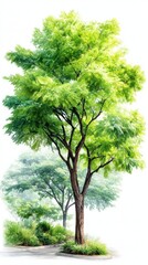 Fototapeta premium Lush green tree illustration (1)