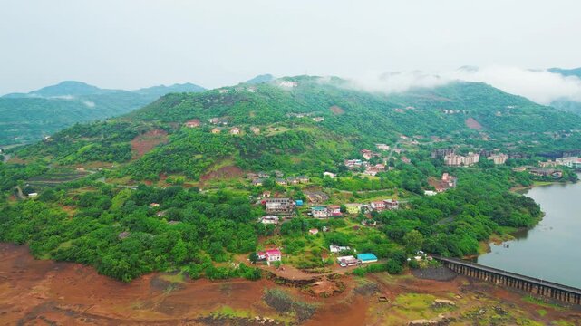 Lavasa city Pune Maharashtra, mountains of Sahyadri 