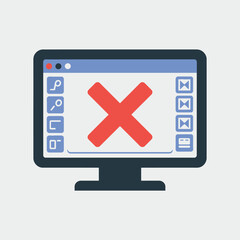 Obraz premium Red X Error Message on Computer Screen cancel close