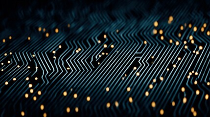 Close-up view of intricate circuit board patterns.