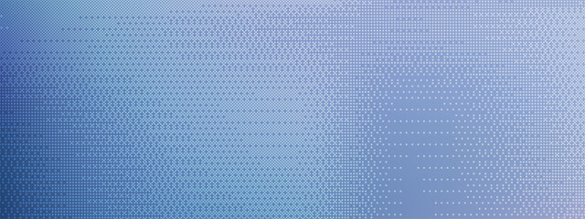 Pixelated frame with square pattern and halftone effect. Abstract digital texture with lavender and blue gradient. Geometric background for overlay or design. Vector illustration.