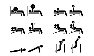 胸のトレーニング　ピクトグラム