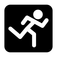 solid vector icon running representing sport and physical activity. Perfect for fitness apps, workout dashboards, and active lifestyle designs. Scalable SVG format for easy customization.