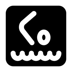 solid vector icon swimmingl representing sport and physical activity. Perfect for fitness apps, workout dashboards, and active lifestyle designs. Scalable SVG format for easy customization.