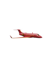 Red Private Jet on Transparent Background