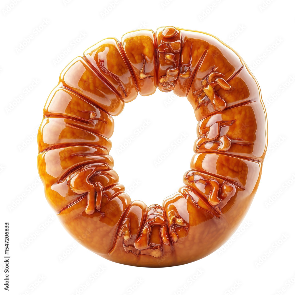 Poster brown torus artistic shape donut 3d render object design decoration shape on transparent background