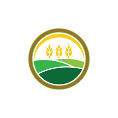 Stylized Agriculture wheat Logo Template vector icon design