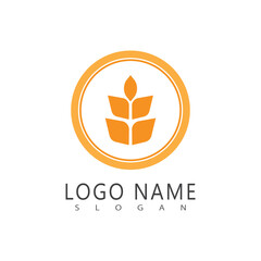 Stylized Agriculture wheat Logo Template vector icon design