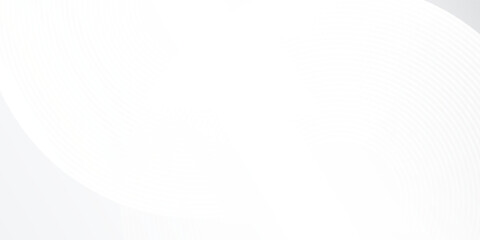 Design white glowing geometric lines on gray background. Modern shiny blue circle abstract