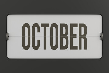 Flip black monthly calendar. 3D render