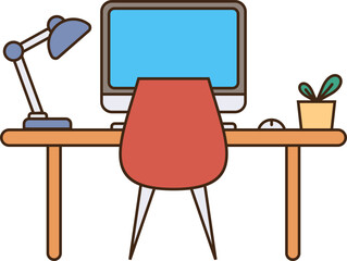  Computer Workdesk Illustration