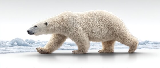 Majestic polar bear on ice