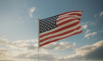 American flag waving outdoors patriotism freedom and national symbol