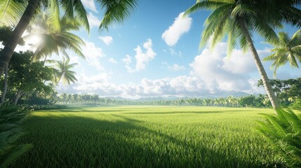 Obraz premium Tropical rice field landscape