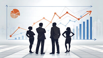 business team with graph