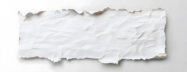Obraz premium A piece of white paper with torn edges, isolated on a transparent background. The texture is clear,