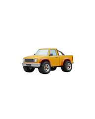 Yellow pickup truck cartoon