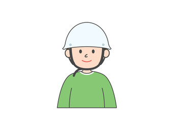 ヘルメットをかぶった子供のイラスト