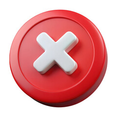 Fototapeta premium 3d rendered red circle with white x mark