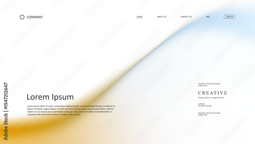 Poster abstract wave futuristic design of landing page. retro gradient mesh website design