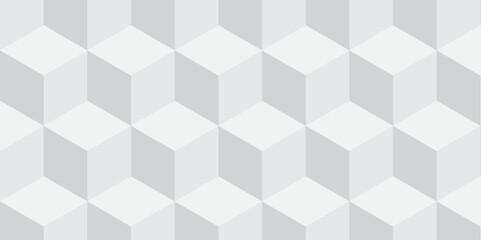 White geometric cube creative concept triangle overlap square technology background. digital cubes fabric and wallpaper grid block texture background.	