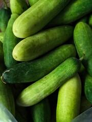 Fresh Green Cucumbers Pile Full Frame Background