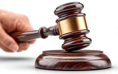 Judge's gavel held in hand