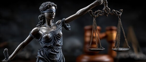 Lady Justice statue with scales