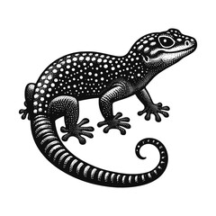 lizard on white background