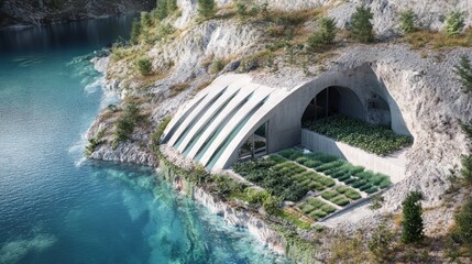 Quarry structure with a garden