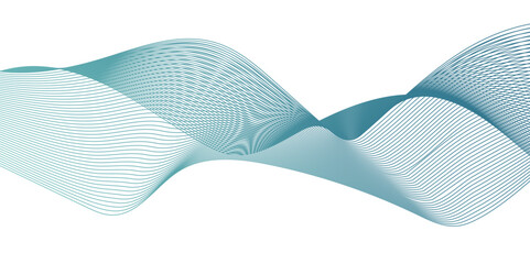 Abstract carve wave line blend blue glowing flow dynamic technology digital soundwave minimal isolated. frequency web and noise gradient science futuristic creative texture background.	