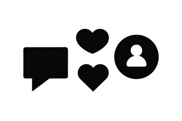 Social Media Engagement Icons for Comments, Likes, and Profiles