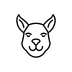 Handdrawn Line Art Kangaroo Head Simple Cute Animal Icon vector