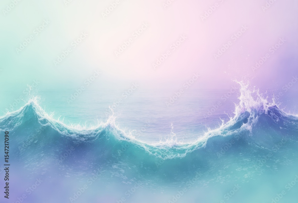 Poster soft gradients with a grid overlay creating a serene ocean wave effect