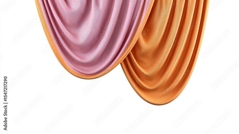 Poster elegant drapes in soft colors create a serene visual appeal.