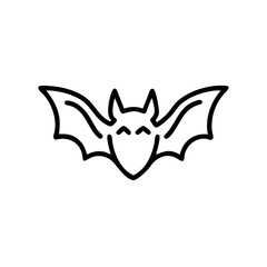 Handdrawn Line Art Cute Cartoon Bat Flying Wings Happy Halloween Design Element vector