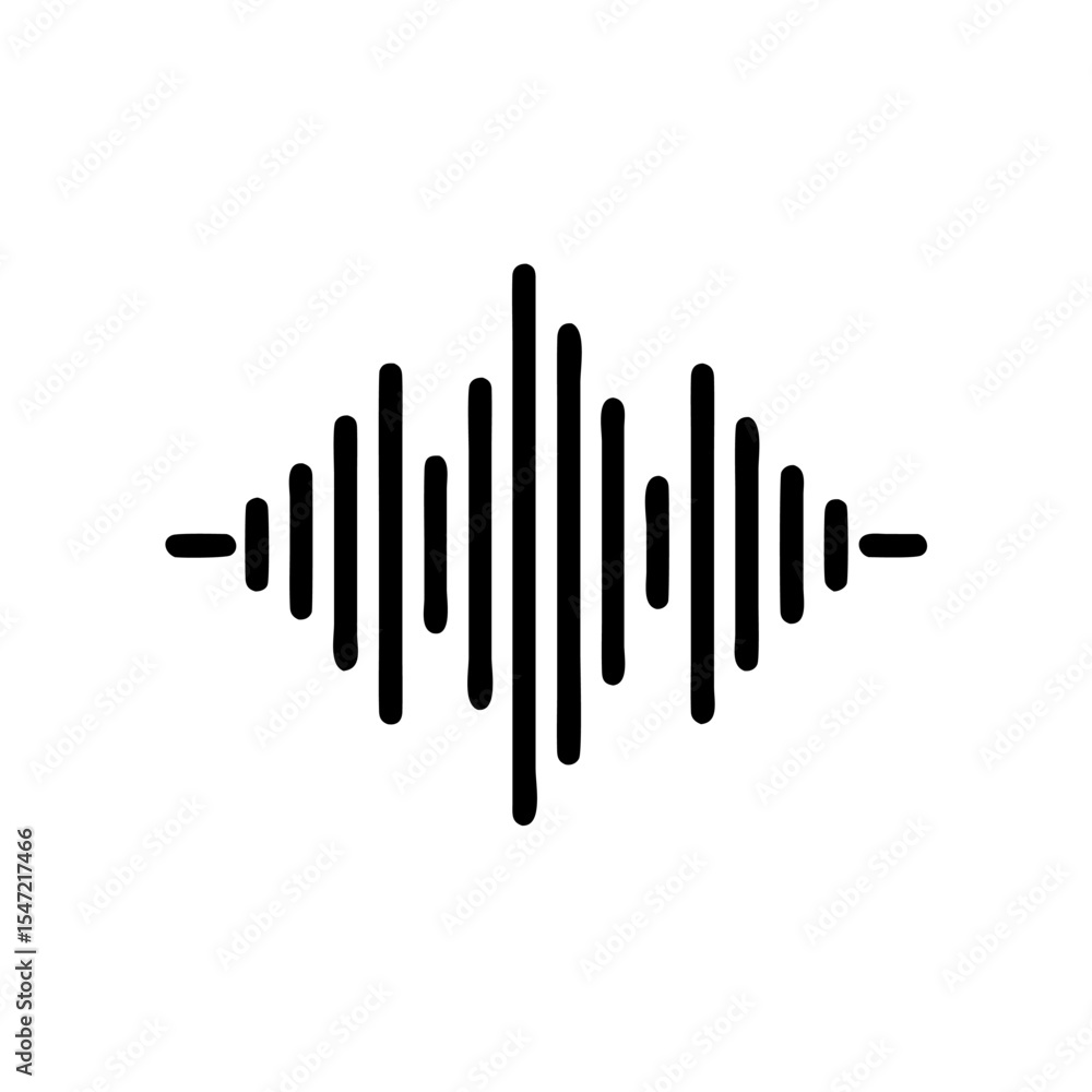 Poster handdrawn sound wave audio frequency graphic design element vector